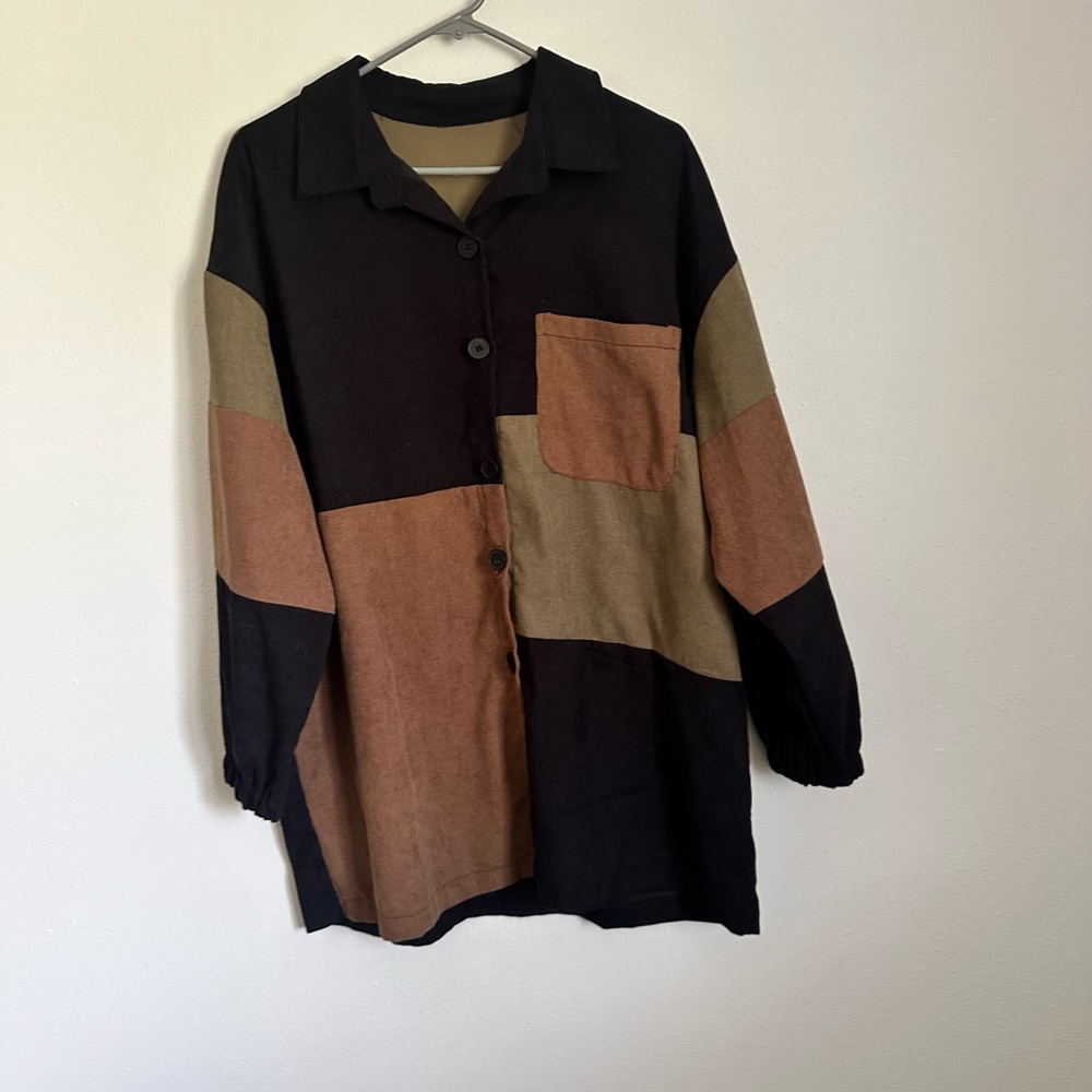 Colorblock Button-Up Shirt